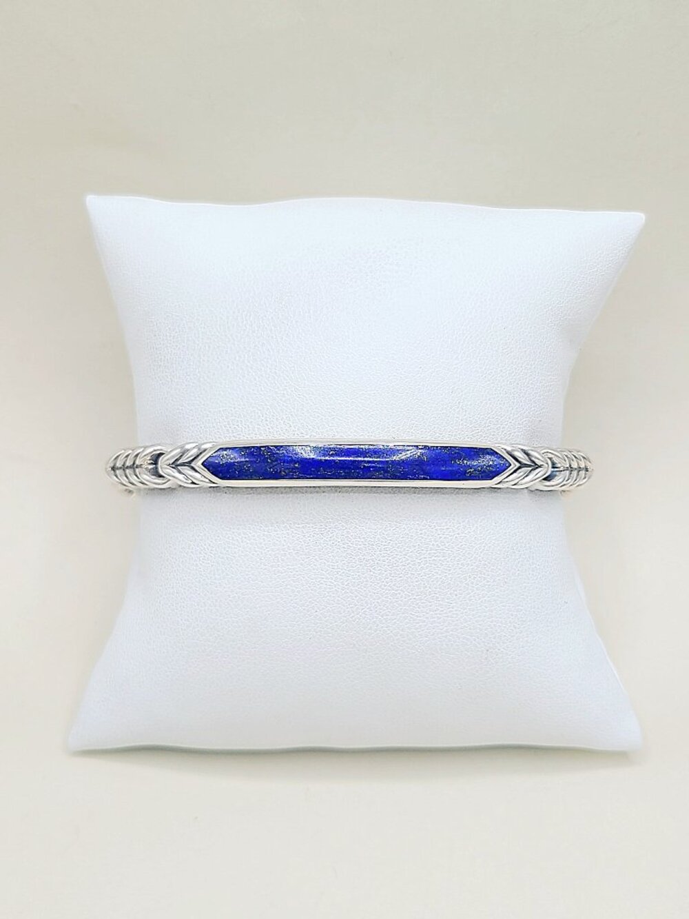 David Yurman Chevron ID Link Bracelet w/ Lapis Lazuli - RARE